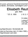 Record image of Elisabeth Marie "Lisbeth" Reuter (born Wahl)
