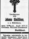 Record image of Johanna Pekantytär Hämäläinen (o.s. Määttänen)