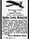 Record image of Agatha Lovisa Isaksson (o.s. Mattsdotter)