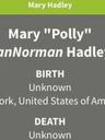 Record image of Mary Hadley (nata Van Norman)
