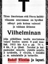 Record image of Wilhelmiina Kustaantytär Wilenius (born Parpola)