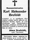 Record image of Carl Alexander Brofeldt