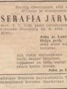 Record image of Erika Serafina Lindholm (o.s. Eriksdotter)