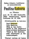Record image of Henrika Pauliina Hemström (born Wilenius)