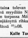 Record image of Wilhelmina Erikintytär Tuohinen (o.s. Paananen)