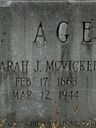 Record image of Sarah J Sallie Agerton (born McVicker)