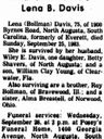 Record image of Lena Elizabeth Davis (born Bollman)