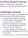 Record image of Maria Johanna Elisabeth / Anna Maria Elisabeth Dehnert (born Fuhrmann)