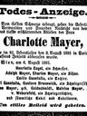 Record image of Charlotte Mayer (VI), √ (geb. Lehmann)