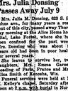 Record image of Julia M DEAN, DONSING (born RILEY)