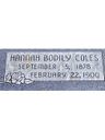 Record image of Hannah or Annie Coles (born Bodily)
