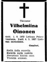 Record image of Wilhelmina Kaisa Oinoin