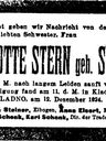 Record image of Charlotta Stern (geb. SCHENK)