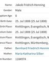 Record image of Jacob Friedrich Henning