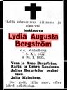 Record image of Lydia Augusta Bergström (o.s. Malmberg)