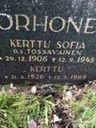 Record image of Kerttu Sofia Korhonen (born Tossavainen)