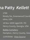 Record image of Martha Mahaffey (born Kellett)