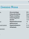 Record image of Johanna Spee (geb. Naus)