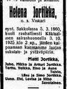 Record image of Helena Simontytär Jortikka (born Viskari)