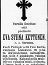 Record image of Eeva Stina Kettunen (born Otronen)