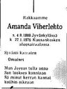 Record image of Amanda Viherlehto Viherlehto (o.s. Grönlund)