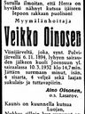 Record image of Veikko Antinpoika Oinonen