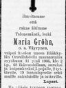 Record image of Maria Erikintytär Gröhn (o.s. Väyrynen)
