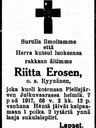 Record image of Riitta/ Brita Matintytär Eronen (born Ryynänen)