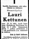Record image of Lauri Kaisanpoika Kettunen