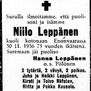 Record image of Niilo Taavetinpoika Leppänen