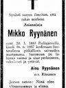 Record image of Mikko Matinpoika Ryynänen