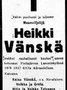 Record image of Heikki Mikonpoika Vänskä