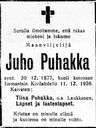 Record image of Juho Juhonpoika Puhakka