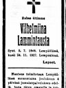 Record image of Wilhelmina Gustafsdotter Lammentausta (o.s. Jutila)