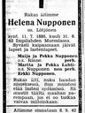 Record image of Helena Heikintytär Nupponen (o.s. Lötjönen)