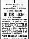 Record image of Riitta Pekantytär Pakarinen (born Ryynänen)