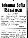 Record image of Johanna Sofia Tolonen (o.s. Oinoin)