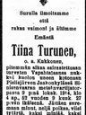 Record image of Tiina Juhontytär Turunen (born Kukkonen)