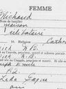 Record image of Germaine Perreault (born Michaud)