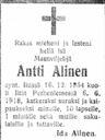 Record image of Juho Jeremiaanpoika (Antti Johan) Alinen
