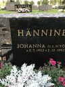 Record image of Johanna Kallentytär Hänninen (o.s. Nygård)