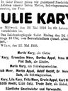 Record image of Julie Kary / Kari (geb. Weiss)