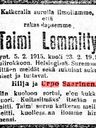Record image of Taimi Lemmitty Saarinen