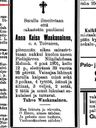 Record image of Anna Kaisa Ollintytär Vaakanainen (born Toivanen)