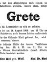Record image of Grete (Margarethe) Weil (geb. Wolf)
