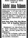 Record image of Gabriel Johan Kustaanpoika "Kaapreli Juhana,Kaapro Juho" Valkonen