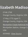 Record image of Elizabeth Cox (born Madison)