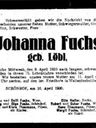 Record image of Johanna Fuchs (לבית Lobl)