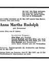 Record image of Anna Martha Rudolph (geb. Bornemann)