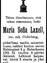 Record image of Maria Sofia Laxell (o.s. Cederberg)